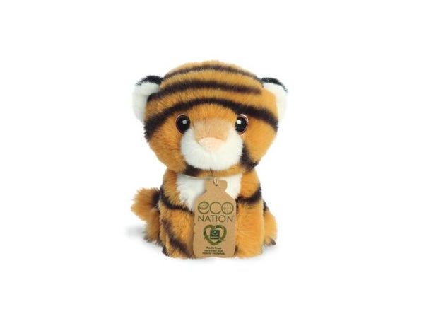 Eco Nation - Pluchen Knuffel - Mini - Tijger - 13 cm