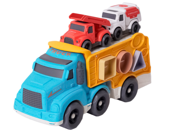 BIO Toys - Bioplastic Truck met vormenstoof - incl. 2 hulpdienstwagentjes