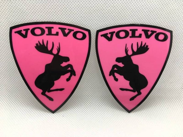 Elandsticker VOLVO Pink / Roze SET van 2