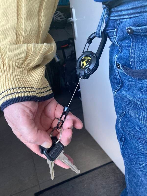 Karabijnhaak met sleutelring, uittrekbaar