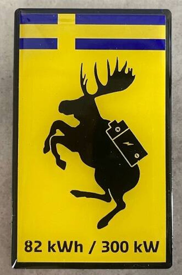 Elandsticker Zweden met kWh / kW
