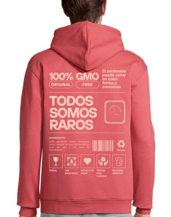 Sudadera Unisex capucha Todos Somos Raros