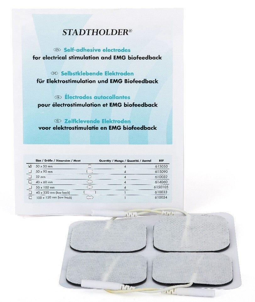 KLEEFELEKTRODEN SET VAN 4 STUKS 5 x 5 CM (Kabelaansluiting)