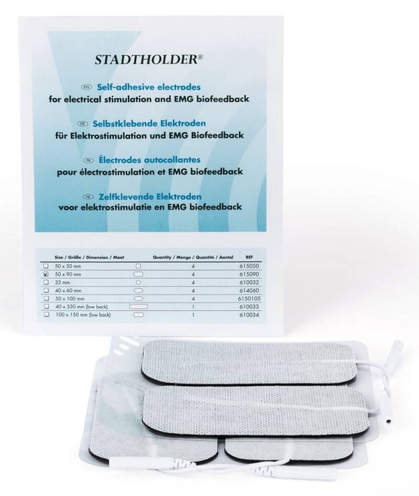 KLEEFELEKTRODEN  SET VAN 4 STUKS - 5 x 9 CM  (Kabelaansluiting)