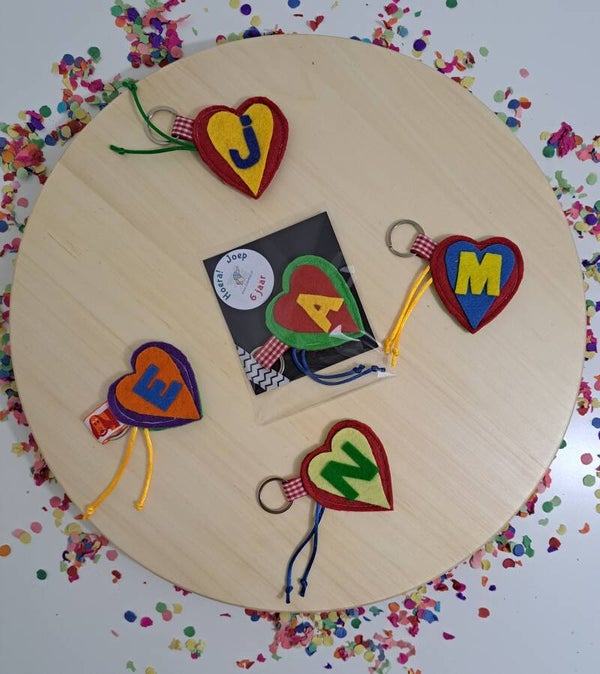 Sleutelhanger met eerste letter naam