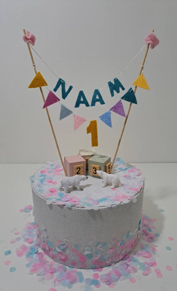 Taartvlaggetjes met naam en leeftijd