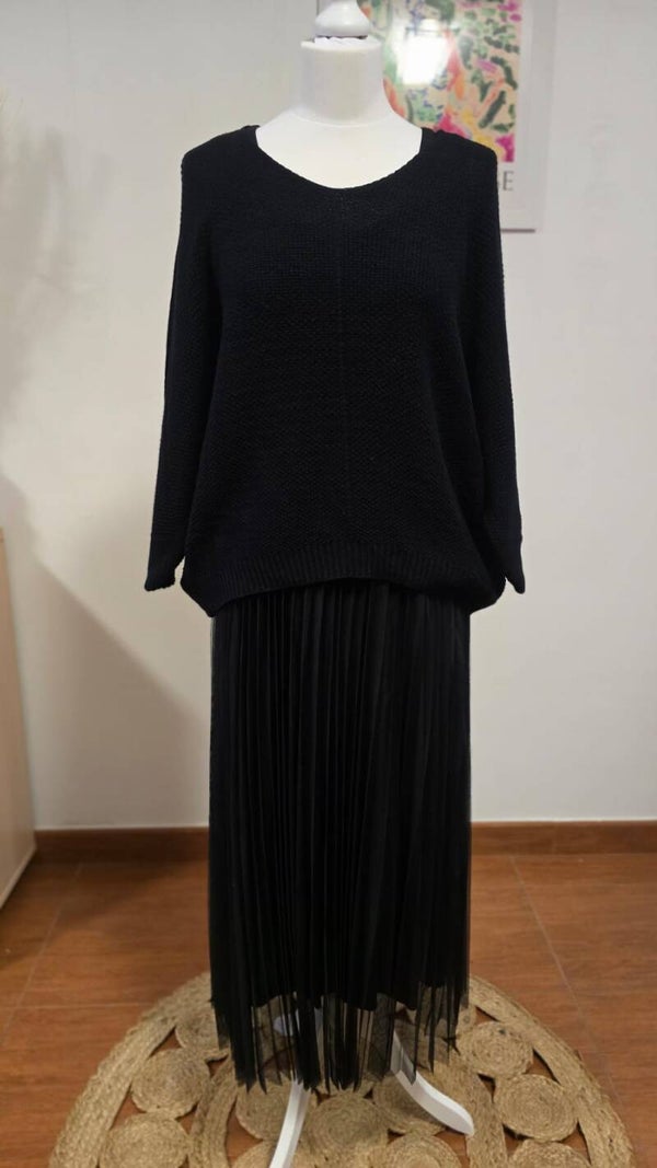 Vestido de tul con jersey