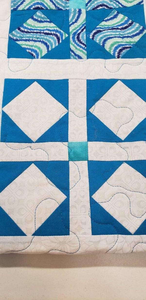 #12 - Blue squares on White
