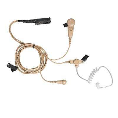 3-draads surveillance oortje met gecombineerde microfoon / PTT (beige) PMLN6755A