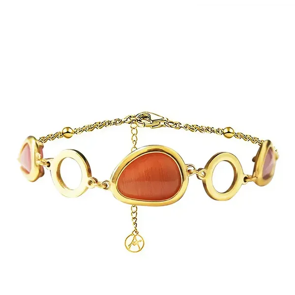 ARMBAND 'Gekleurede Kristallen / Organische Vorm' (div. kleuren)