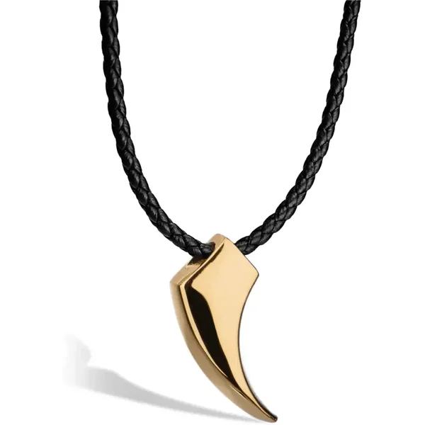 „Wolf” Leren Ketting - Goud, Zilver of Zwart