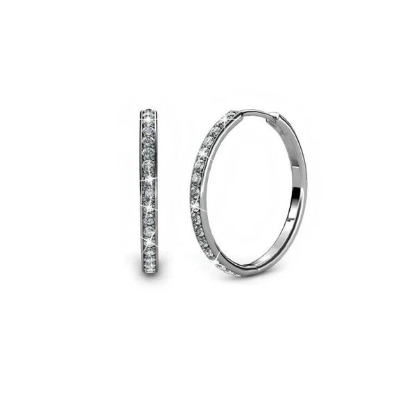Chique Oorbellen: Rhodium Plated & Crystal