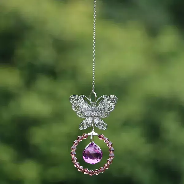 Suncatcher 'Vlinder Met Bal' (diverse kleuren)