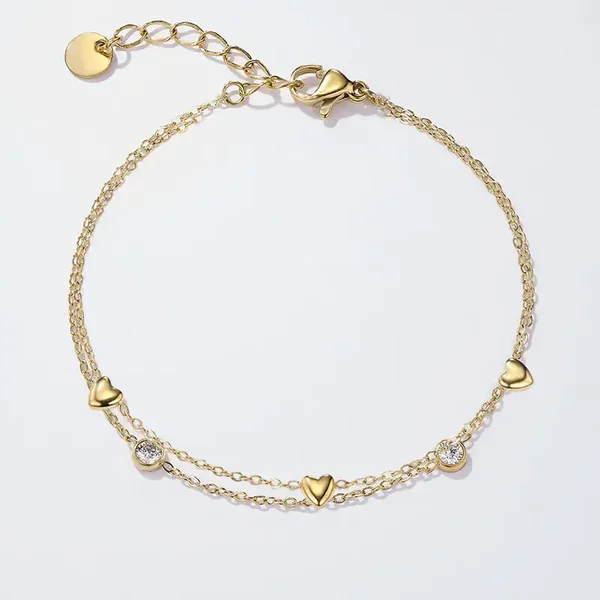 Armband 'Hearts and Stones' (Goud & Zilver)