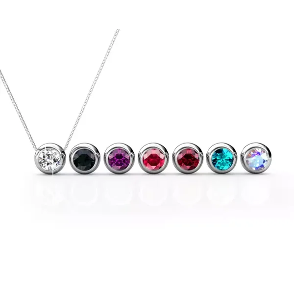 Set van 7 maanhangers: gerhodineerd en Oostenrijks kristal