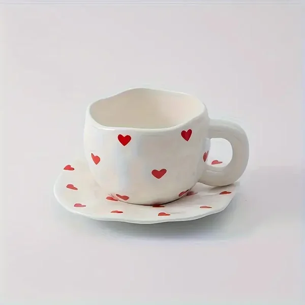 Vintage 'Love' mok schotel set 250ml