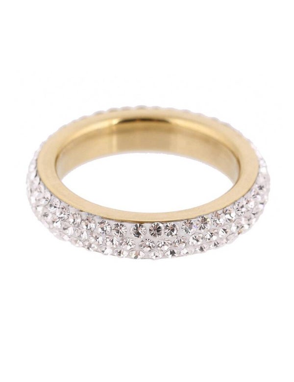 Caroline ring - goud en kristal - maat 7 (54)