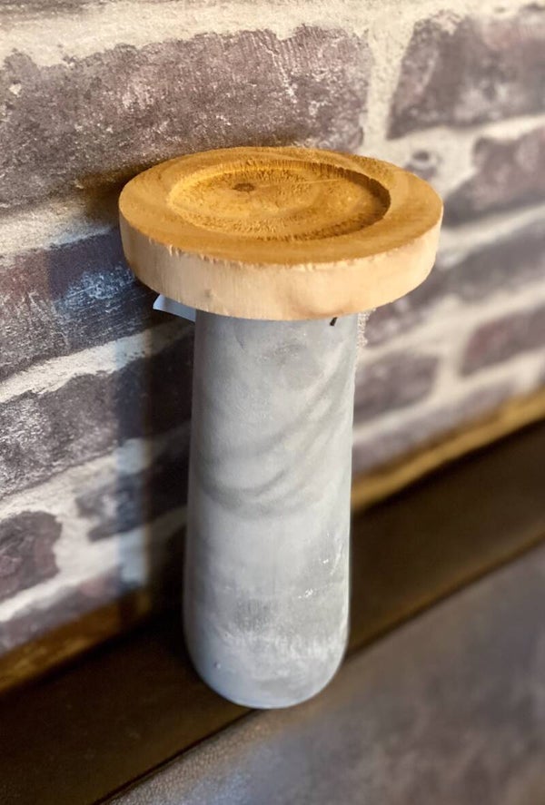 Betonnen Kandelaars Met Hout (S/M/SET)