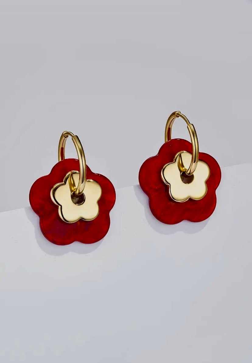 Oorbellen 'Colored Flowers' (div. Kleuren)