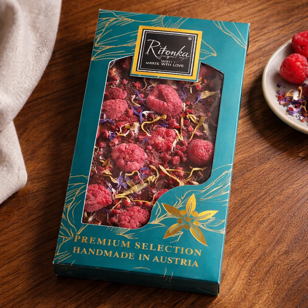 Premium Pure Chocolade Met Frambozen & Bloemen