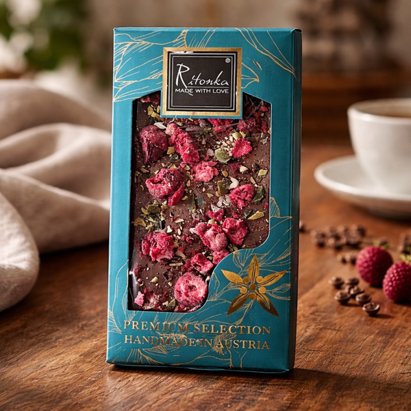 Ritonka - Premium Melkchocolade 'Kersen, Pompoenpitten & Zout'