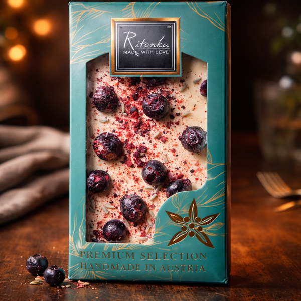 Ritonka - Premium Witte Chocolade 'Zwarte Bes & Lavendel'