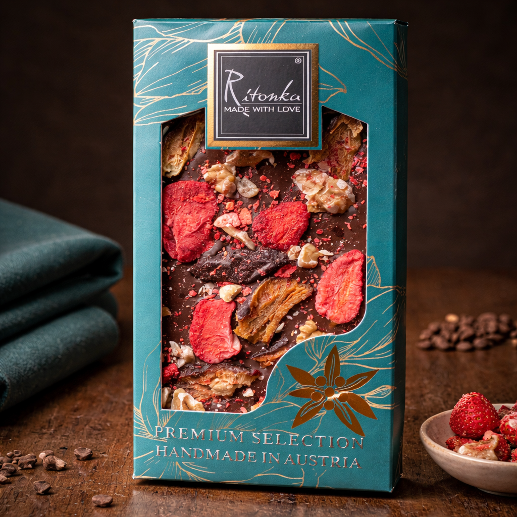Ritonka - Premium Pure Chocolade 'Pruim, Aardbei & Walnoot'