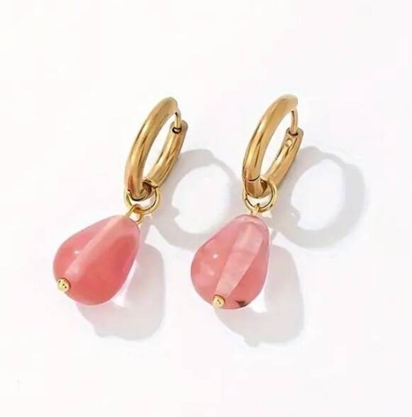 Waterdruppel stenen oorbel (div)