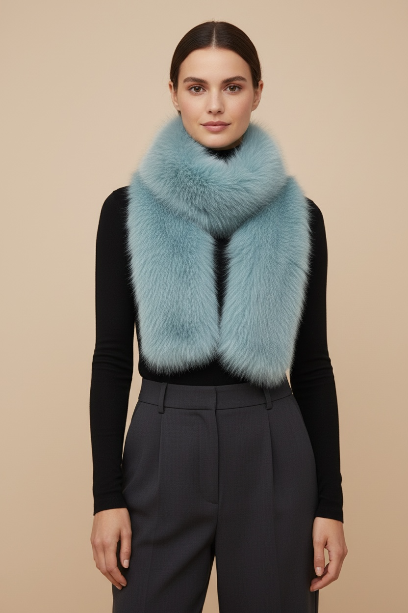 Pluche Nep-Sjaal (Lichtblauw)