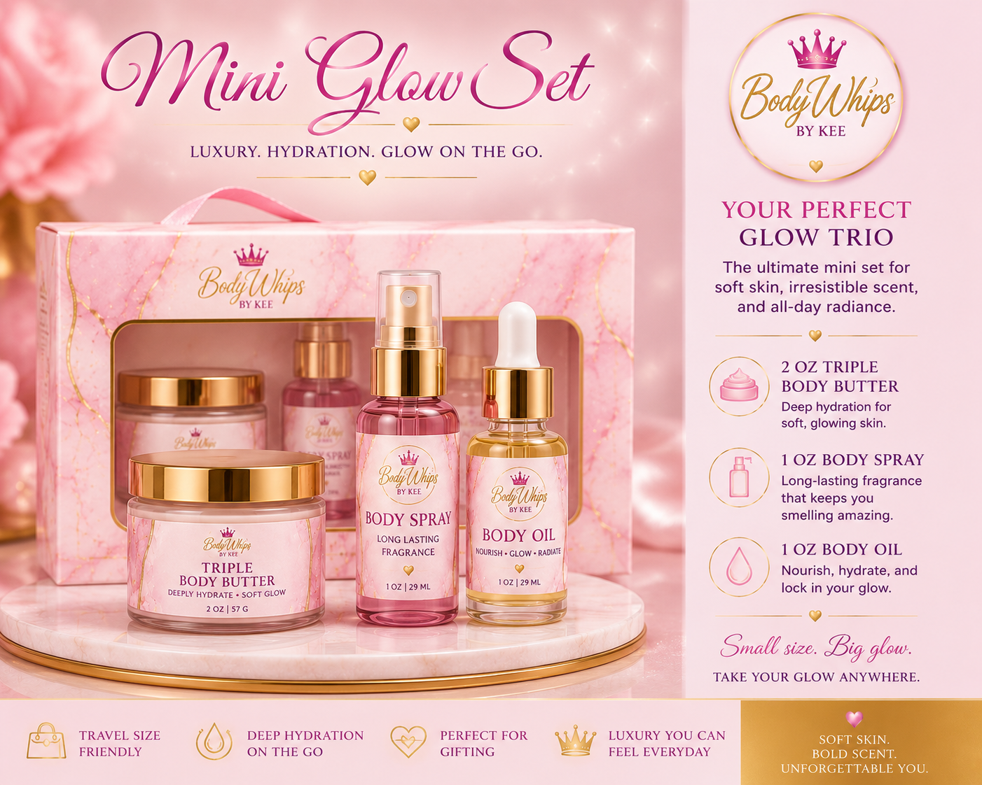✨ Mini Glow Set ✨ Luxury Hydration. Glow On-The-Go.