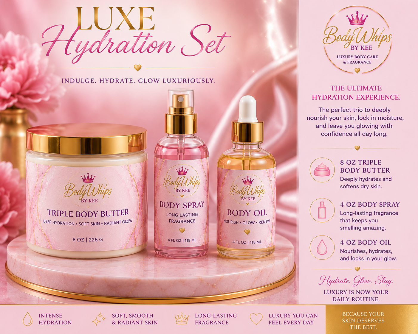 ✨ Luxe Hydration Set ✨ Deep moisture. Radiant glow. Luxury that lingers.