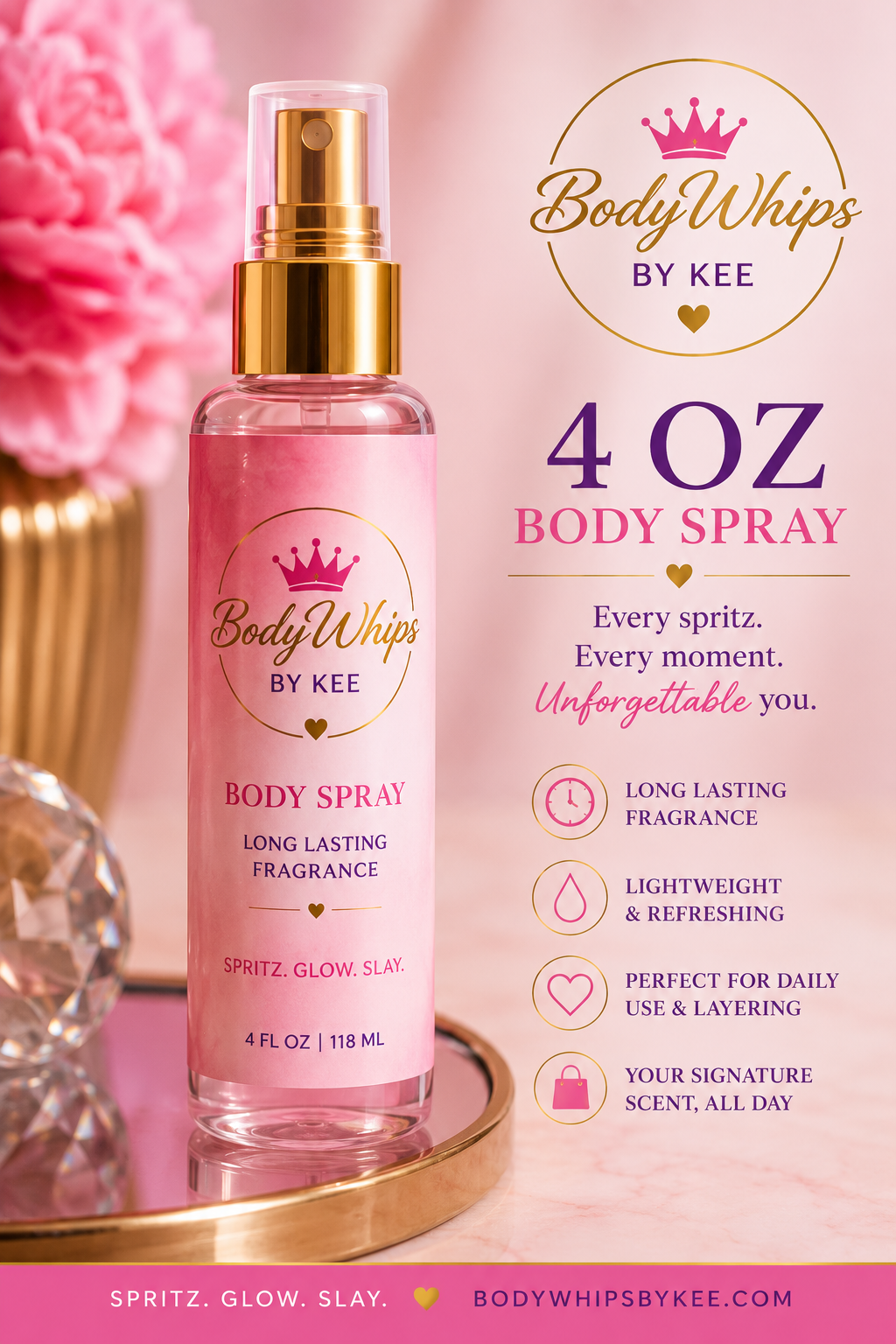 ✨ 4 oz Body Spray ✨ More fragrance. More confidence. More compliments.