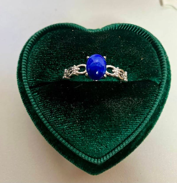 Ring Lapis Lazuli verzilverd en verstelbaar