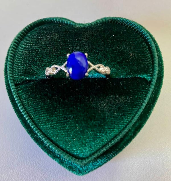 Lapis Lazuli ring verzilverd en verstelbasr