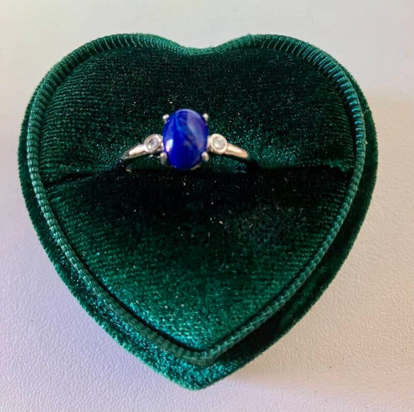 Lapis Lazuli ring verzilverd en versrelbaar
