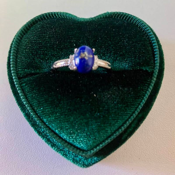 Lapis Lazuli ring verzilverd en verstelbaar