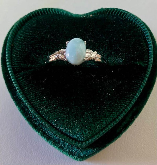 Larimar ring verzilverd en verstrlbaar