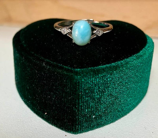 Larimar ring verzilverd en versrelbasr