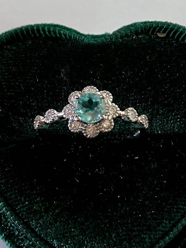 Topaas ring verzilverd en verstelbaar