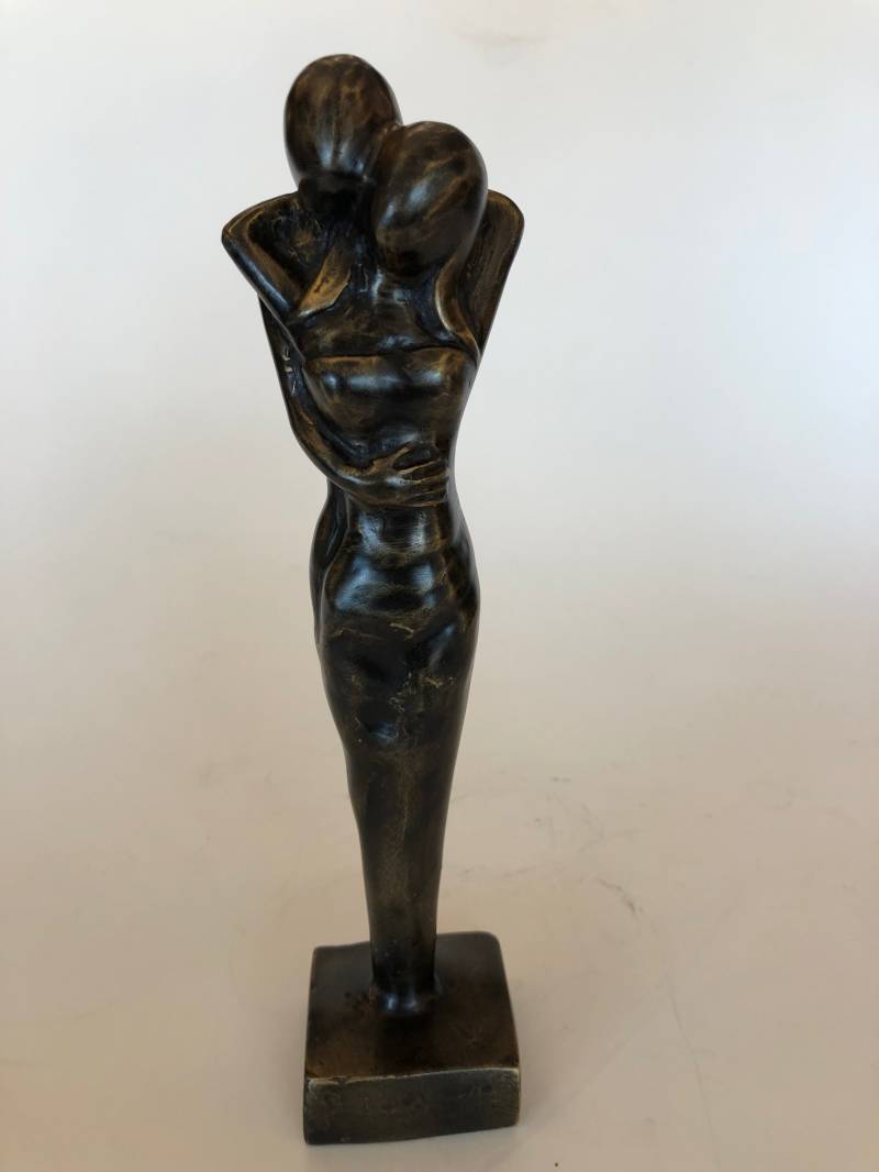 Bronzen Beeld - De Omhelzing XL Ideaal Huwelijks geschenk - Beeld van twee geliefde