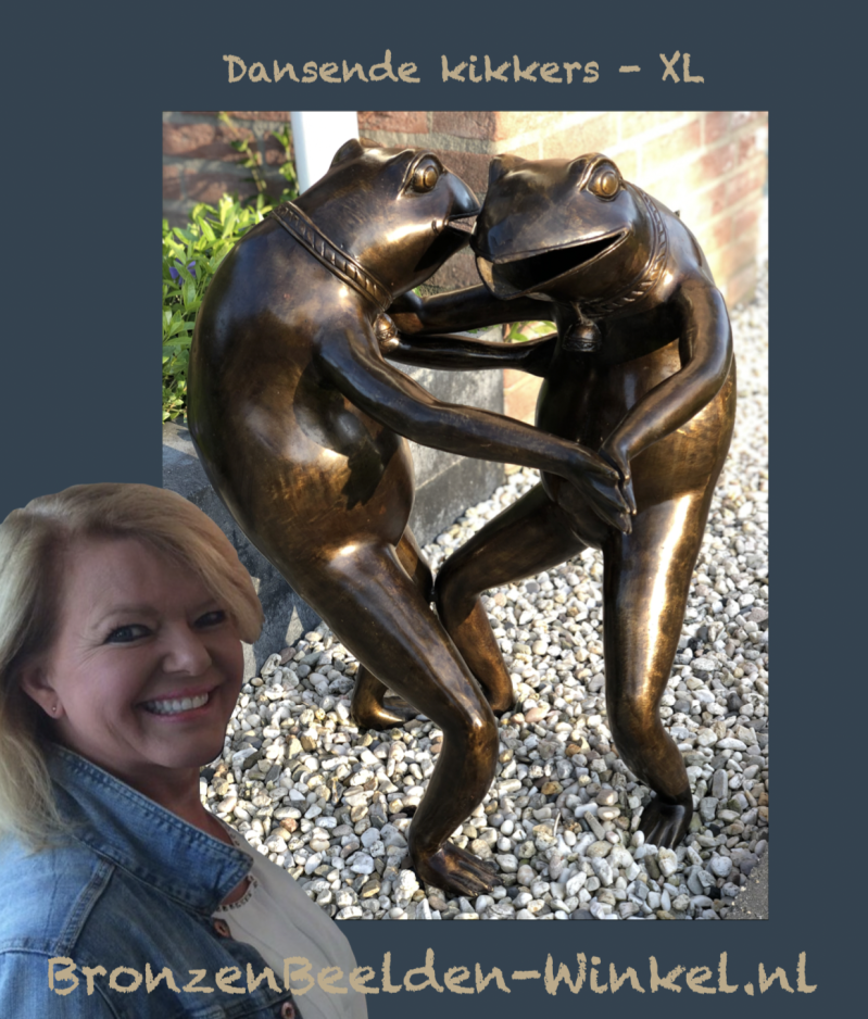 Dansende kikkers extra groot ook geschikt als tuinbeeld