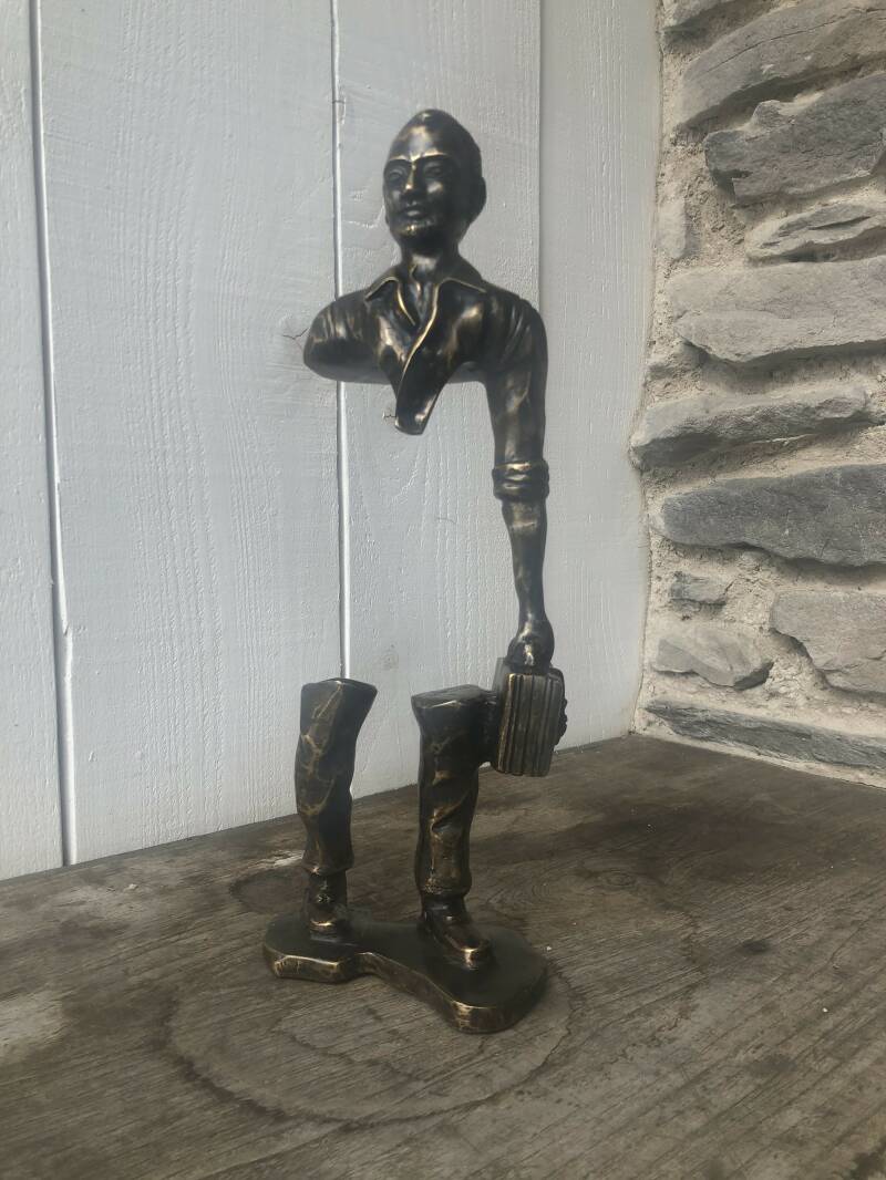 Bronzen Kunst beelden Traveller - Reiziger beeldje in Brons