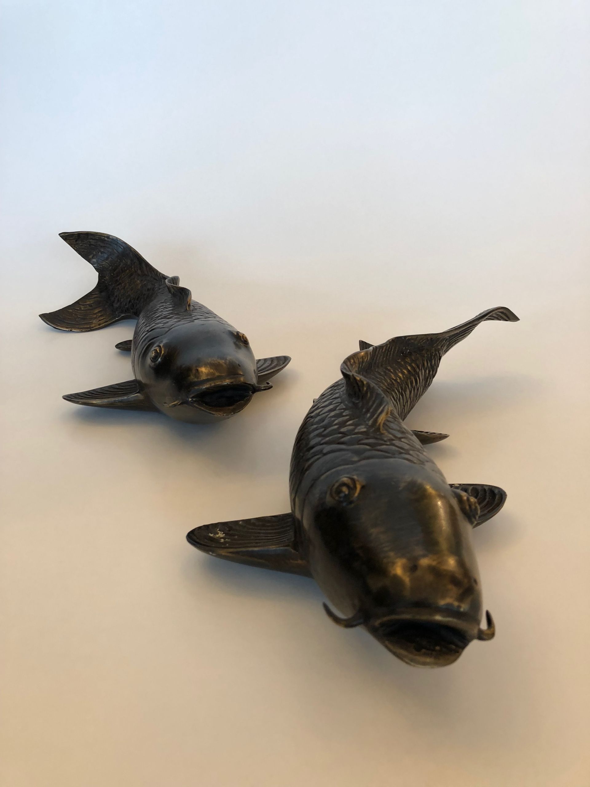 Setje Bronzen Karpers in Brons geschikt voor buiten