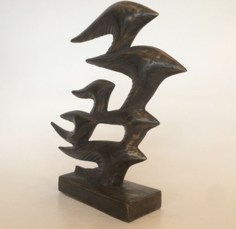 Bronzen Beelden - Sculptuur van School Vissen in Brons