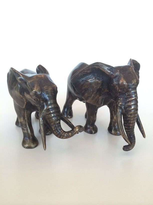 Setje bronzezn olifanten