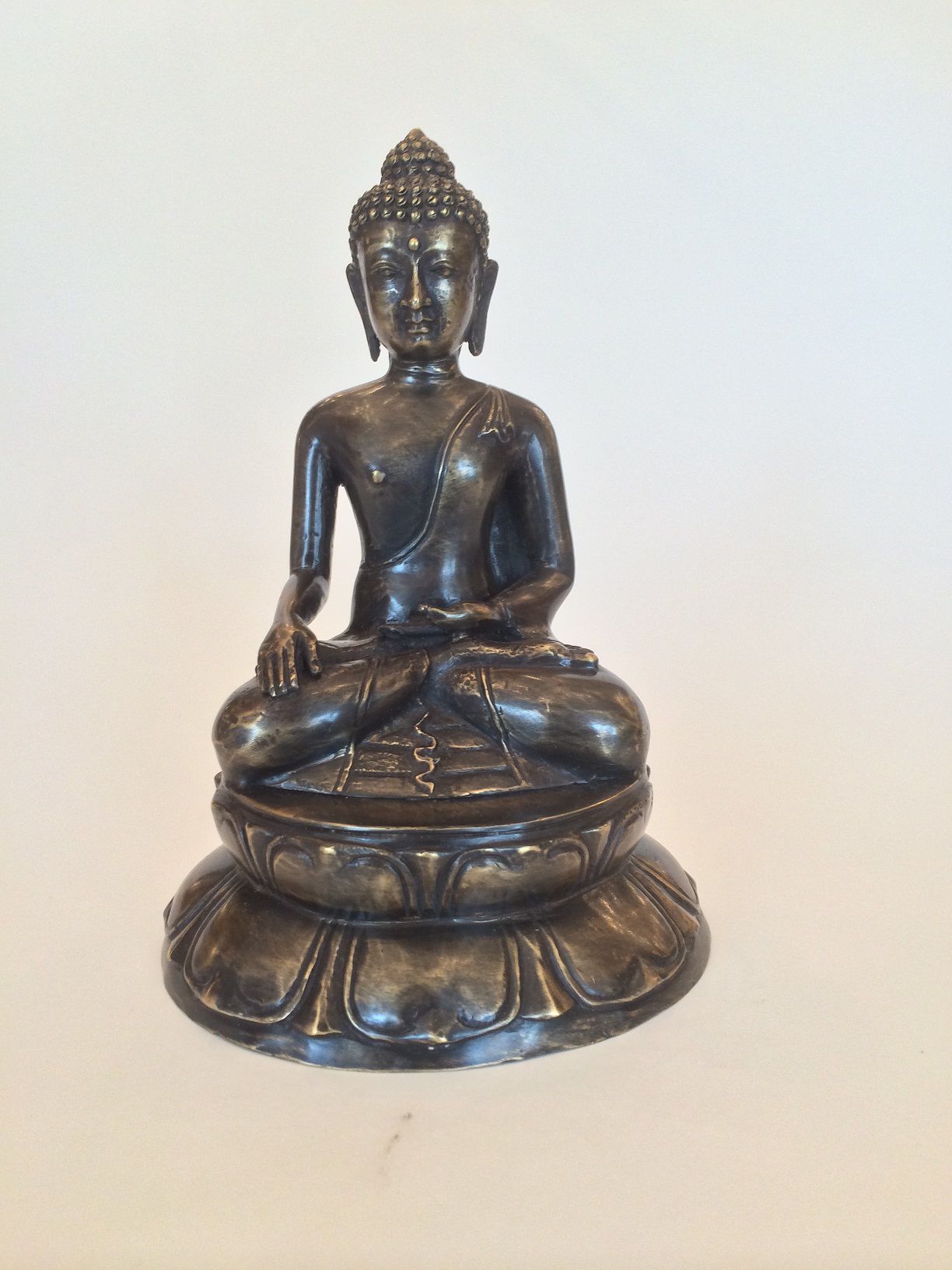 Bronzen beeld van een Zittende Boudha