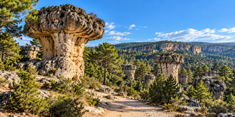 Sfeerbeeld AI Rotsformaties van Ciudad Encantada in de Serranía de Cuenca