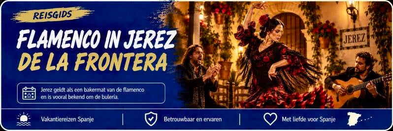 Flamencodanseres met zanger en gitarist in Jerez de la Frontera.