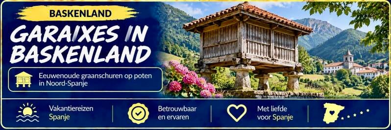 Traditionele garaixe in Baskenland, een eeuwenoude graanschuur op poten in Noord-Spanje