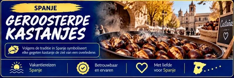 Volgens de Spaanse traditie symboliseert elke gegeten kastanje de ziel van een overledene.